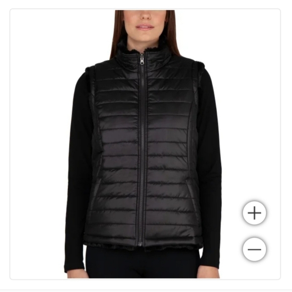 Nicole Miller Jackets & Blazers - Nicole Miller Reversible Black Puffer Vest - Medium 20 PTP